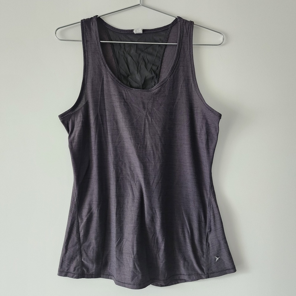 Old Navy Tank Top Womens S Purple Breathe ON Mesh Back Gym Yoga Athletic